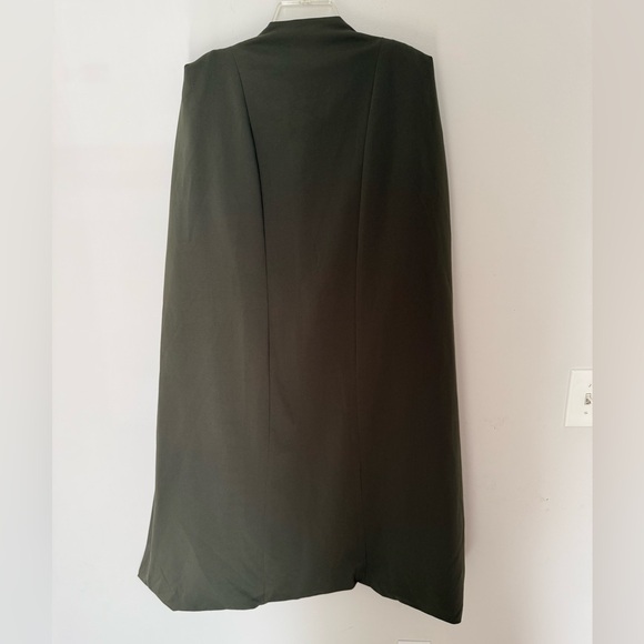 Lavish Alice Olive Green Vest with Cape Blazer - Picture 5 of 9